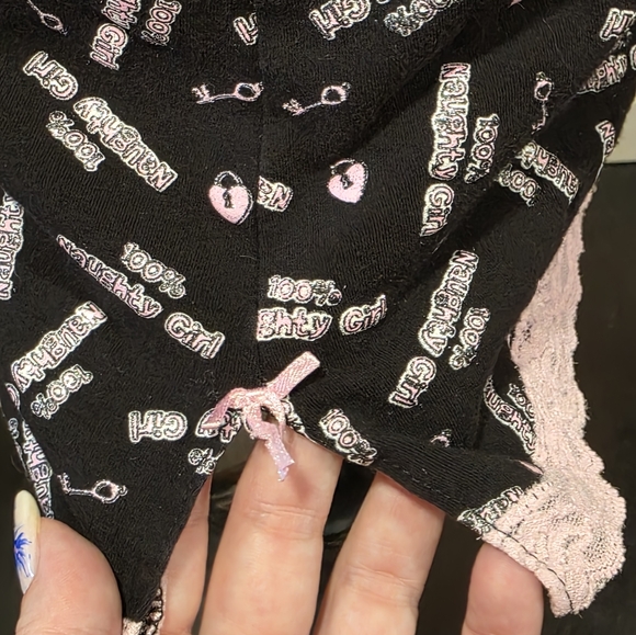 Vintage Y2K Feminine Baddie Popsi Lingerie Black Slip Pink Lace Naughtie Girl - Picture 12 of 15